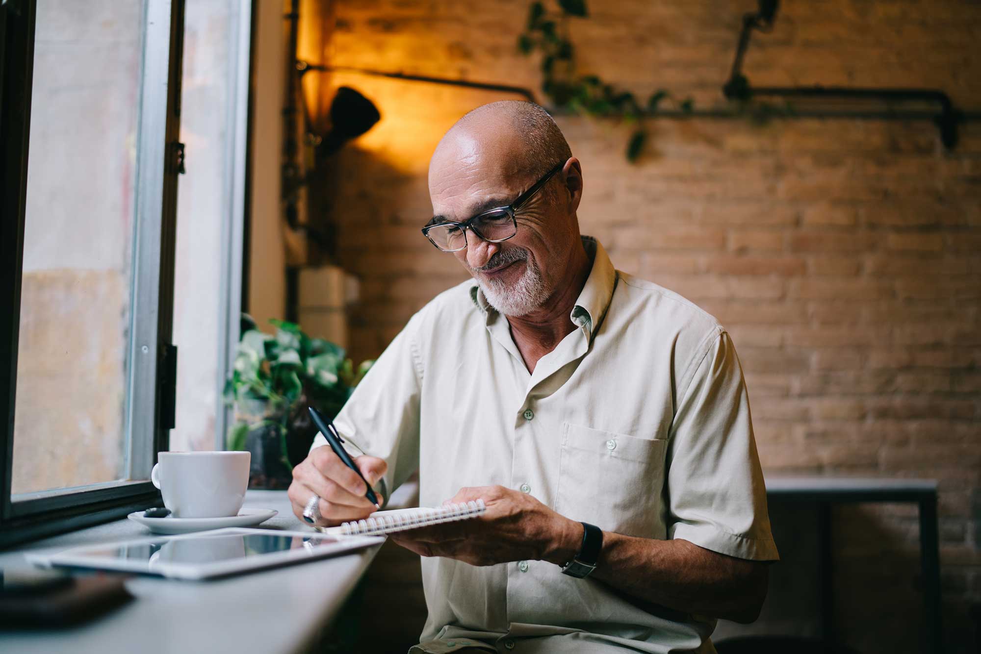 a retiree looking at his finances